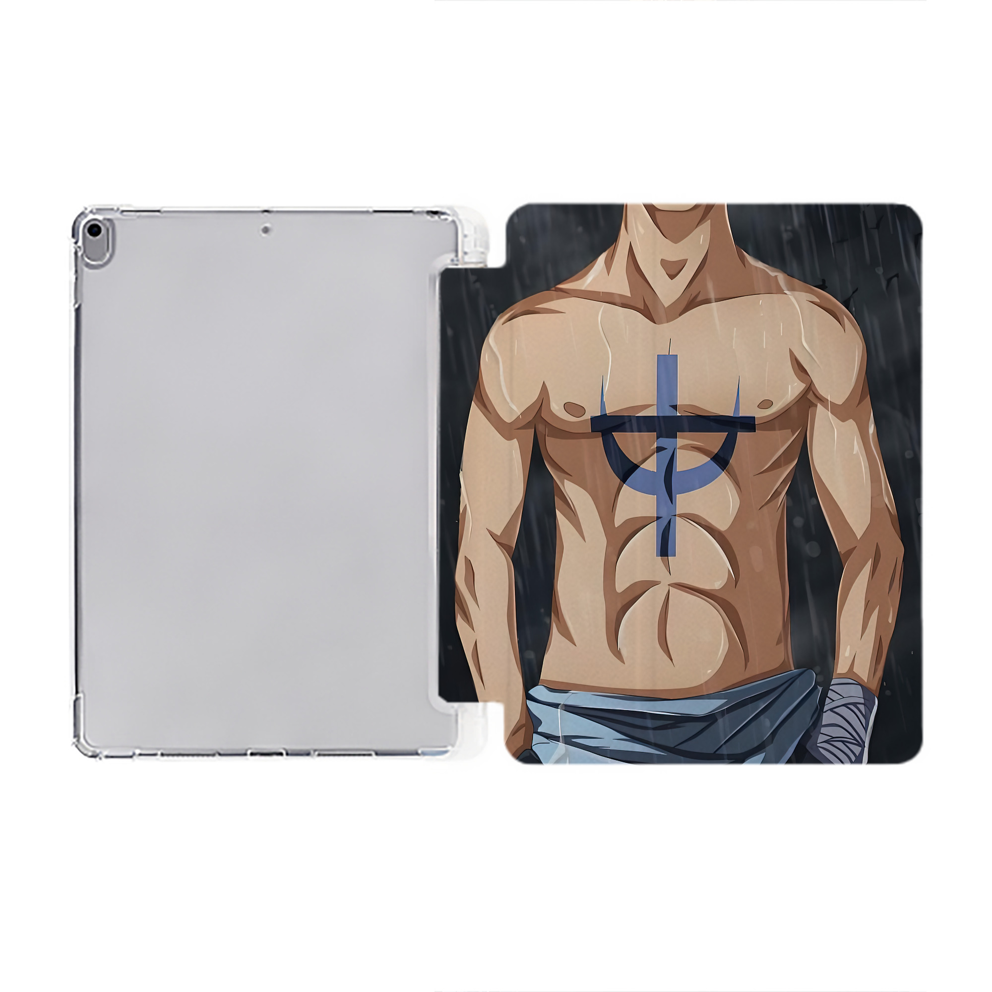 ワンピース ONE PIECE IPad ケース ペン収納付き 三つ折りスタンド PUレザー×シリコン 対応機種9.5/10.5/10.9インチ